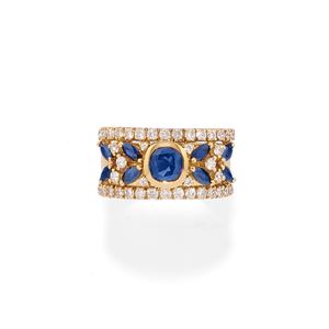 Anello con zaffiri e diamanti