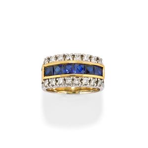 Anello con zaffiri e diamanti