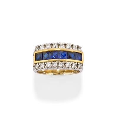 Anello con Zaffiri e Diamanti