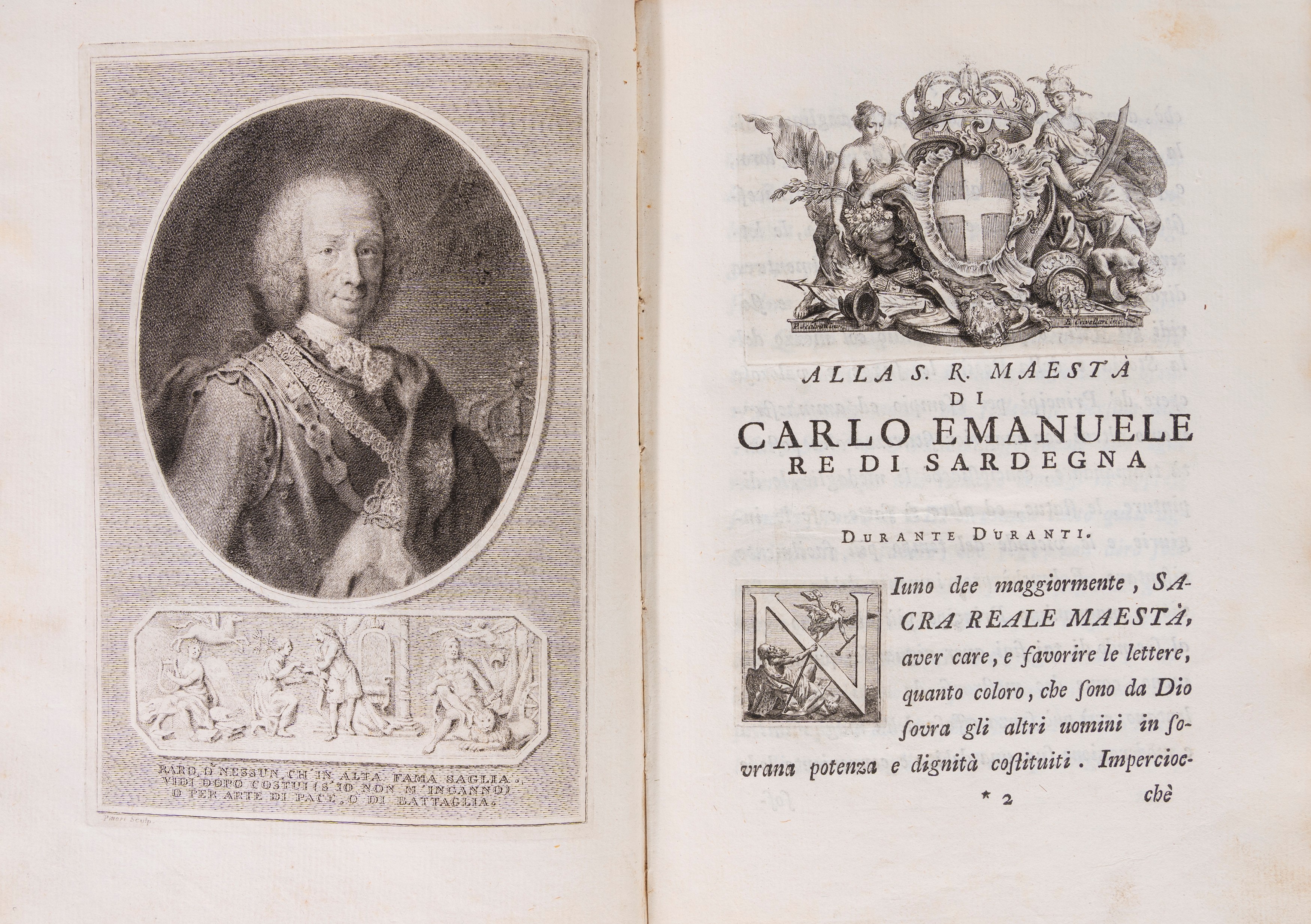 Rime del Conte Durante Duranti Patrizio Bresciano dedicate alla Sacra Reale Maestà di Carlo Emanu...