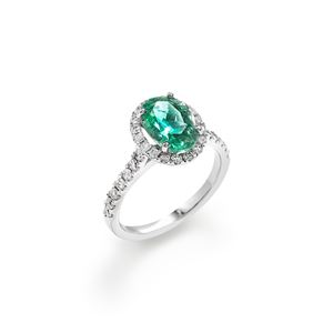 Anello con smeraldo e diamanti 