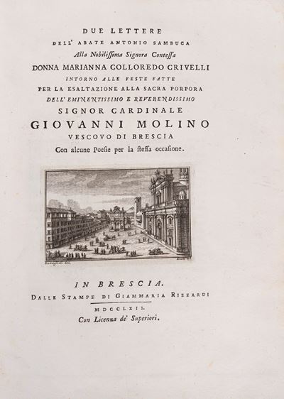 Due lettere alla nobildonna contessa Marianna Colloredo Crivelli con poesie per la cerimonia di e...