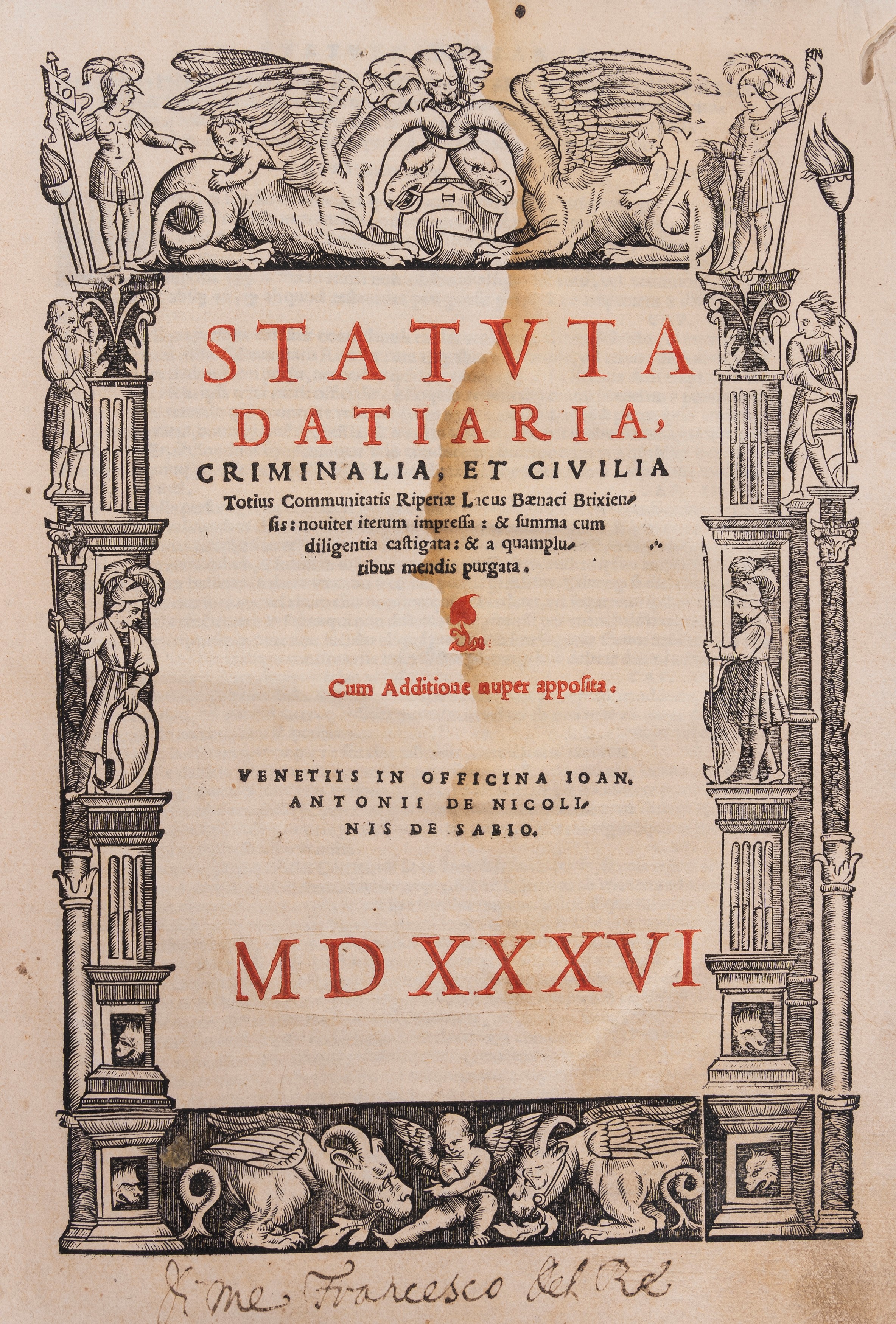 Statuti della comunità di Riviera del Garda, Statuta datiaria, criminalia et civilia totius commu...