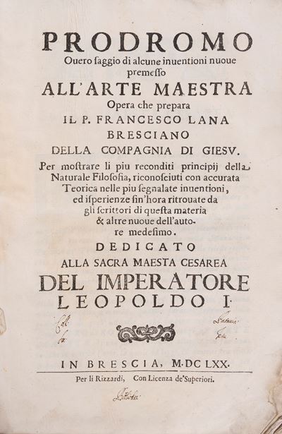 Prodromo overo saggio di alcune inventioni nuove premesso all'Arte Maestra, 1670