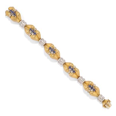 Bracciale con zaffiri in oro bicolore 18k