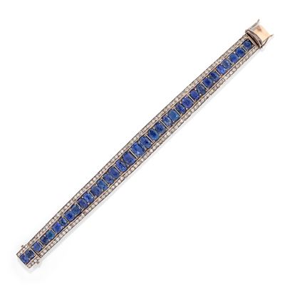 Bracciale con zaffiri Ceylon, oro bianco 18K