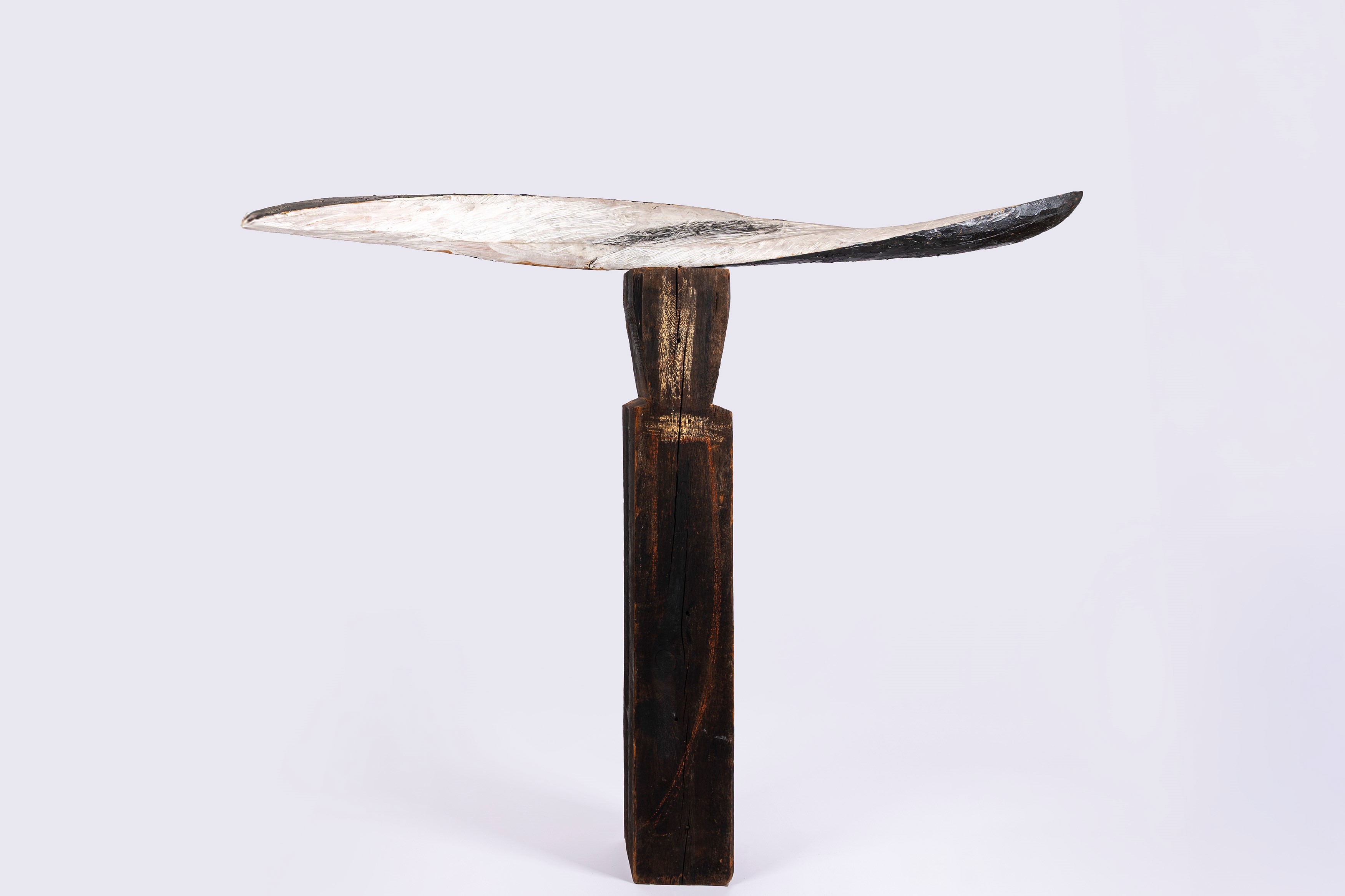 Nunzio di Stefano - Vertigine - pece e carbone su legno