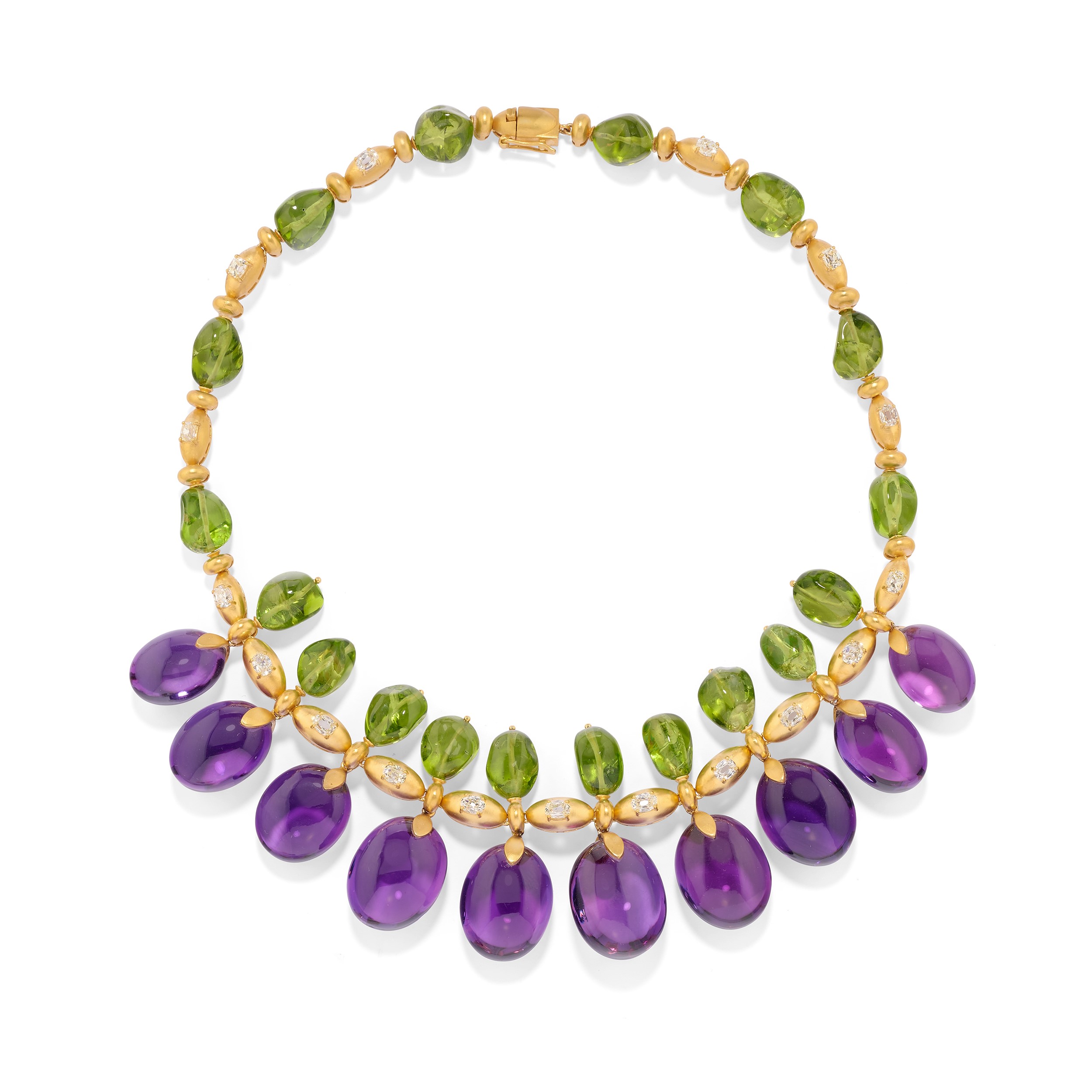 Demi-parure con Ametiste e Peridoti