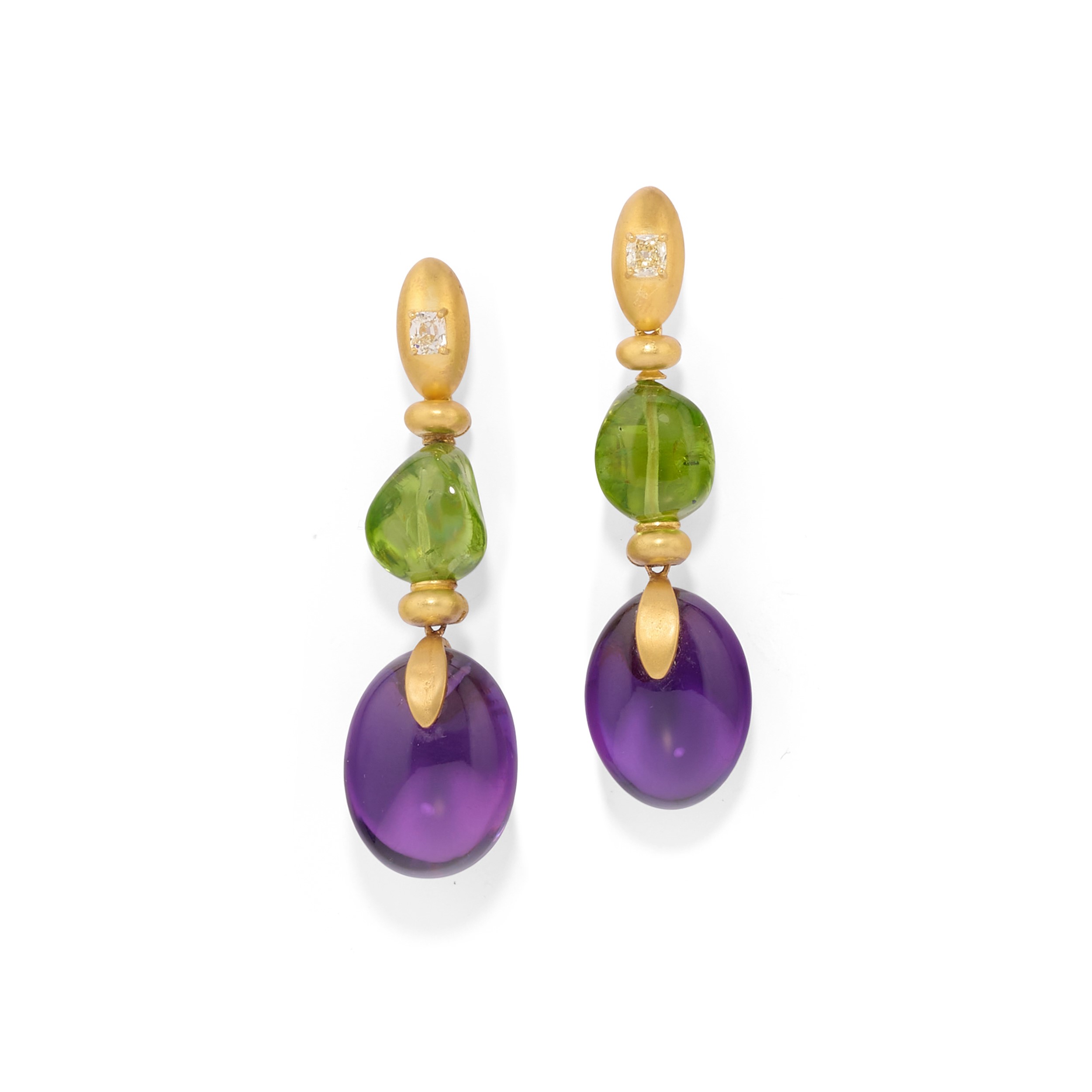 Demi-parure con Ametiste e Peridoti