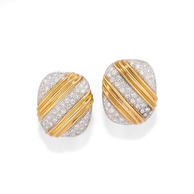 Orecchini con diamanti in oro bicolore 18k