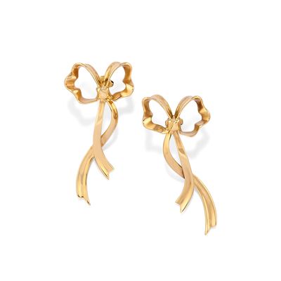 Orecchini a fiocco in oro giallo 18k, 1985