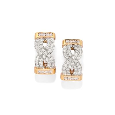 Orecchini in oro bicolore con diamanti