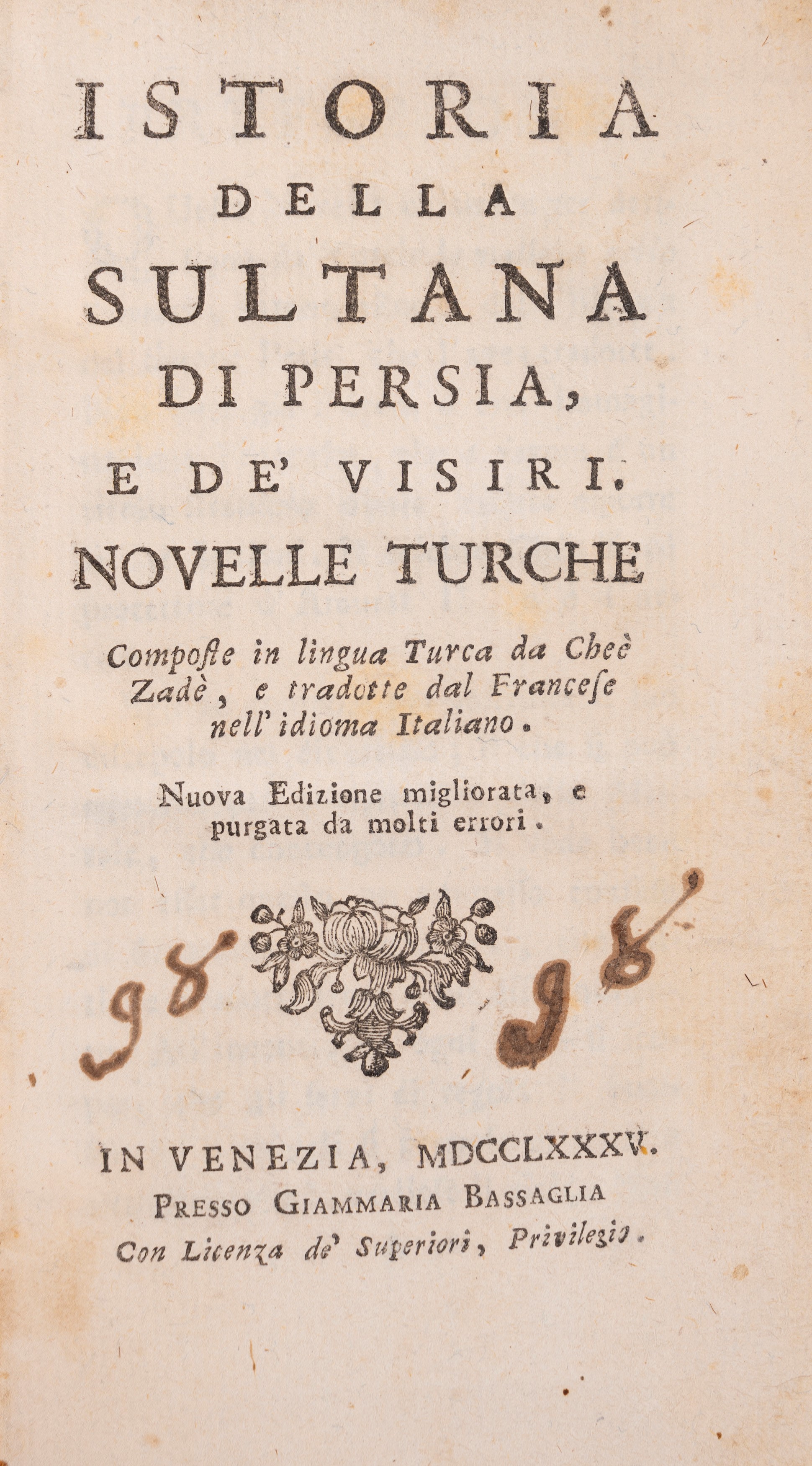 François Pétis de La Croix - Istoria della Sultana di Persia e de ...