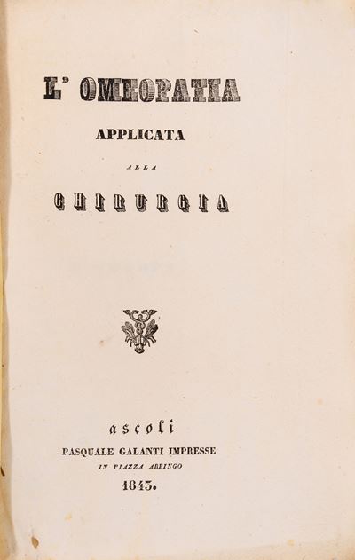 Corso di lezioni sulla dottrina omeopatica - Edizione Annesio Nobili, 1841