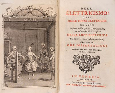 Dell'Elettricismo: trattato sulle forze elettriche, prima edizione del 1746