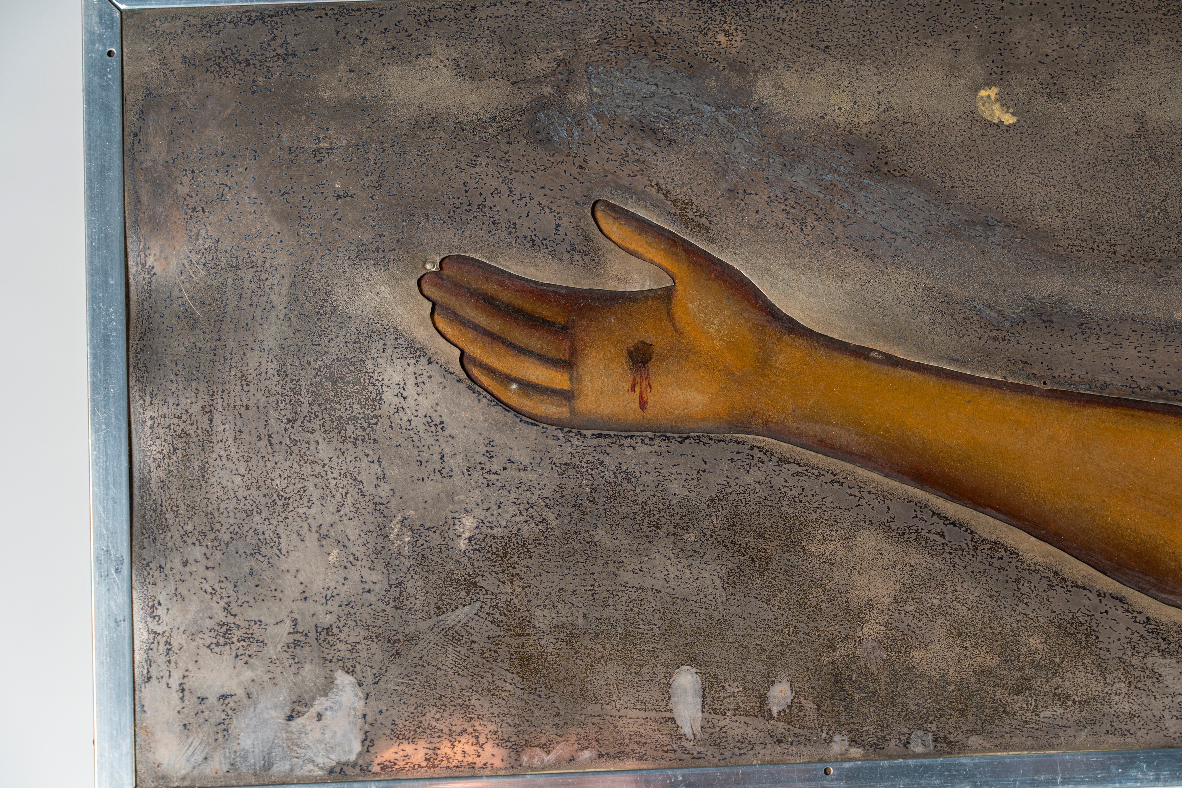 Grande Cristo crocifisso su tavola rivestita in argento. Khlebnikov. Mosca, 1890