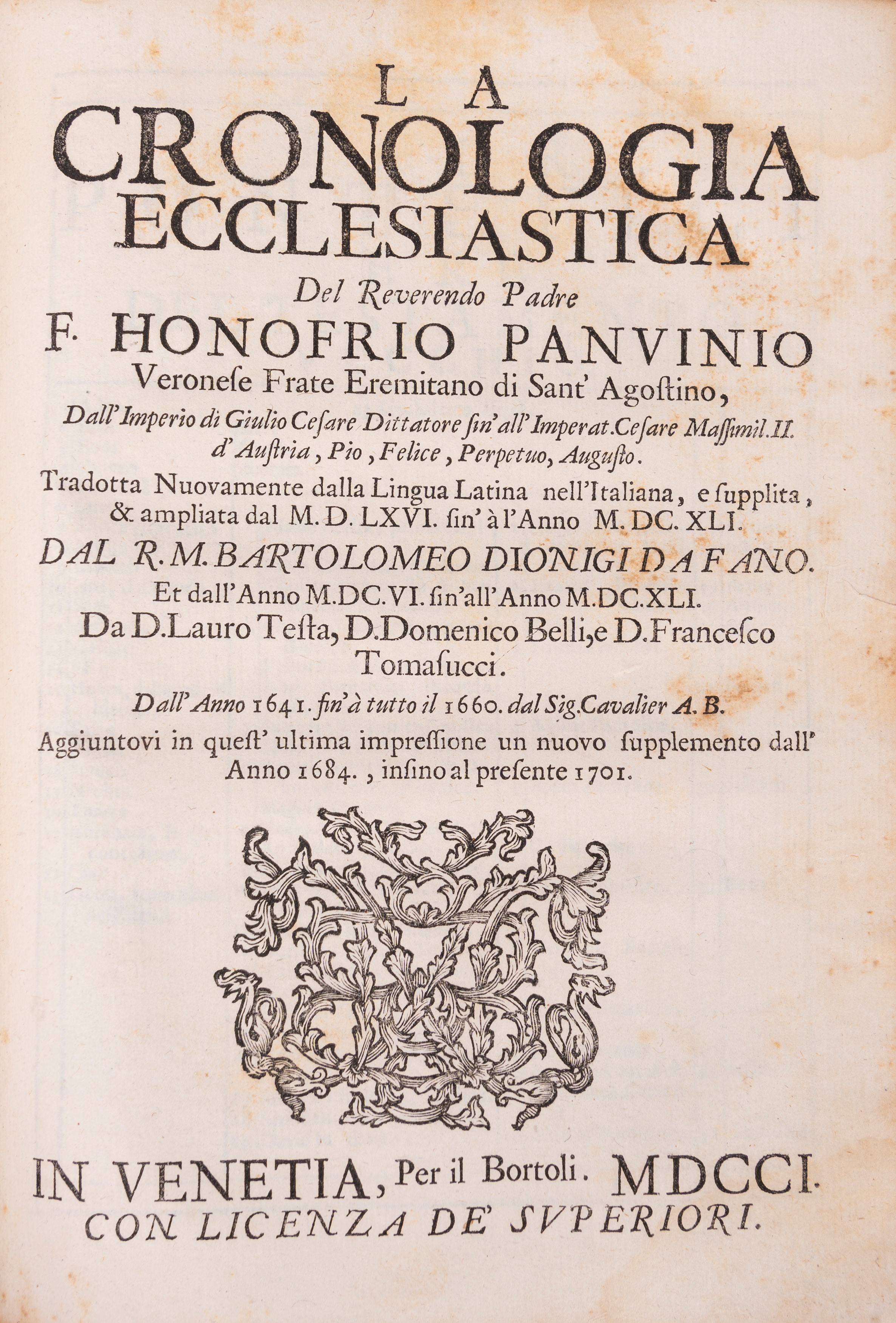 Bartolomeo Sacchi il Platina - Le Vite de' Pontefici, Venezia, 1703