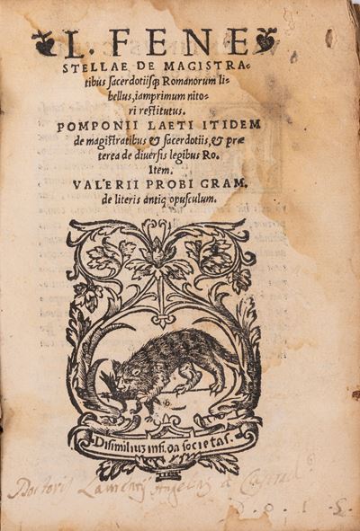 L. Fenestellae De magistratibus sacerdotisque Romanorum libellus