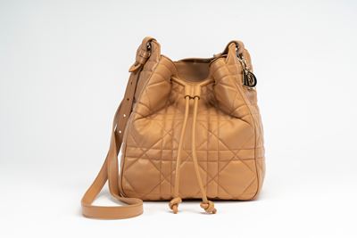Borsa secchiello D-Motion in pelle macrocannage