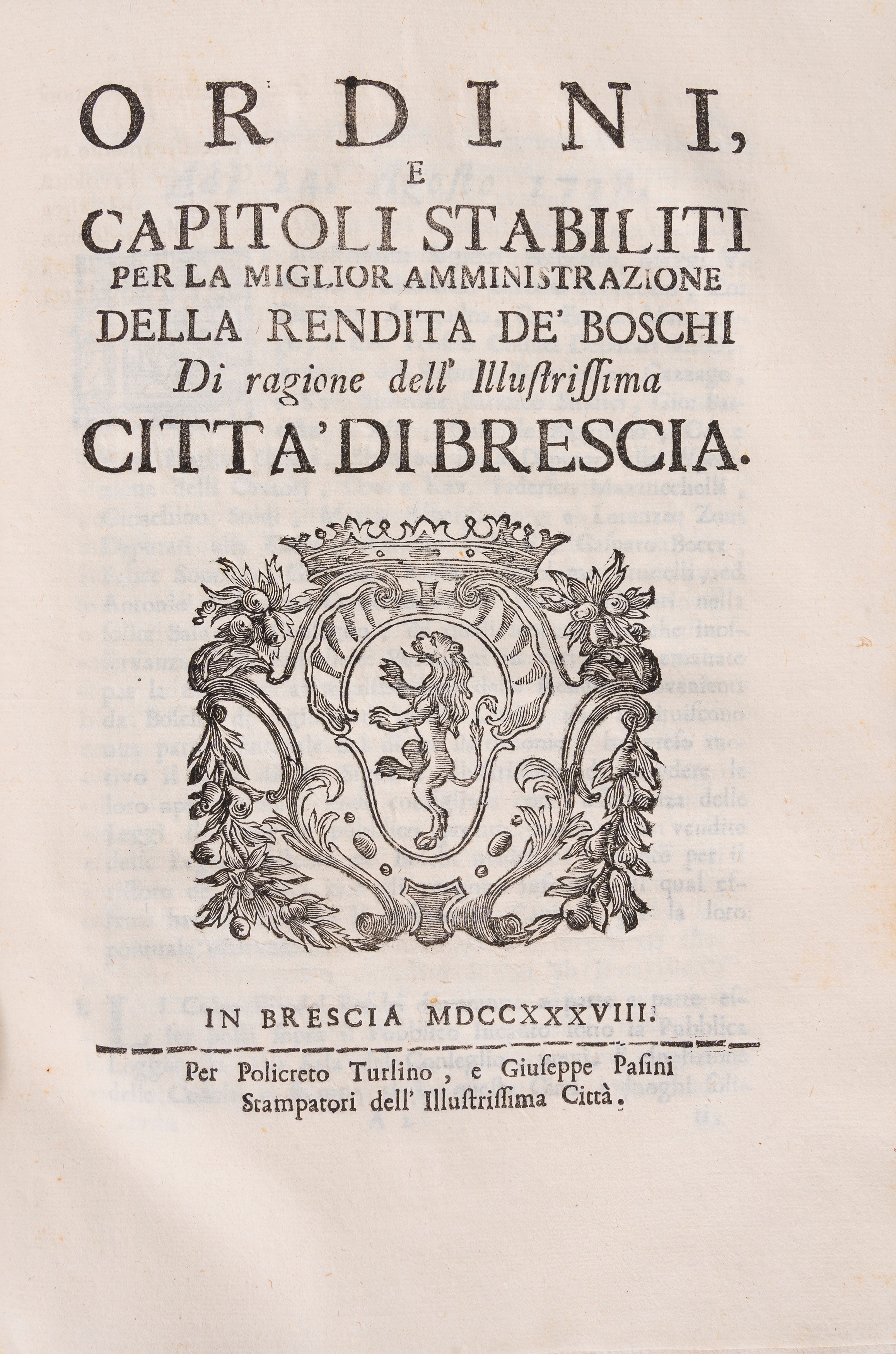 Vignadotti, Ragione delli pubblici dati generali Vecchi e nuovi di Brescia e Bresciano, 1679