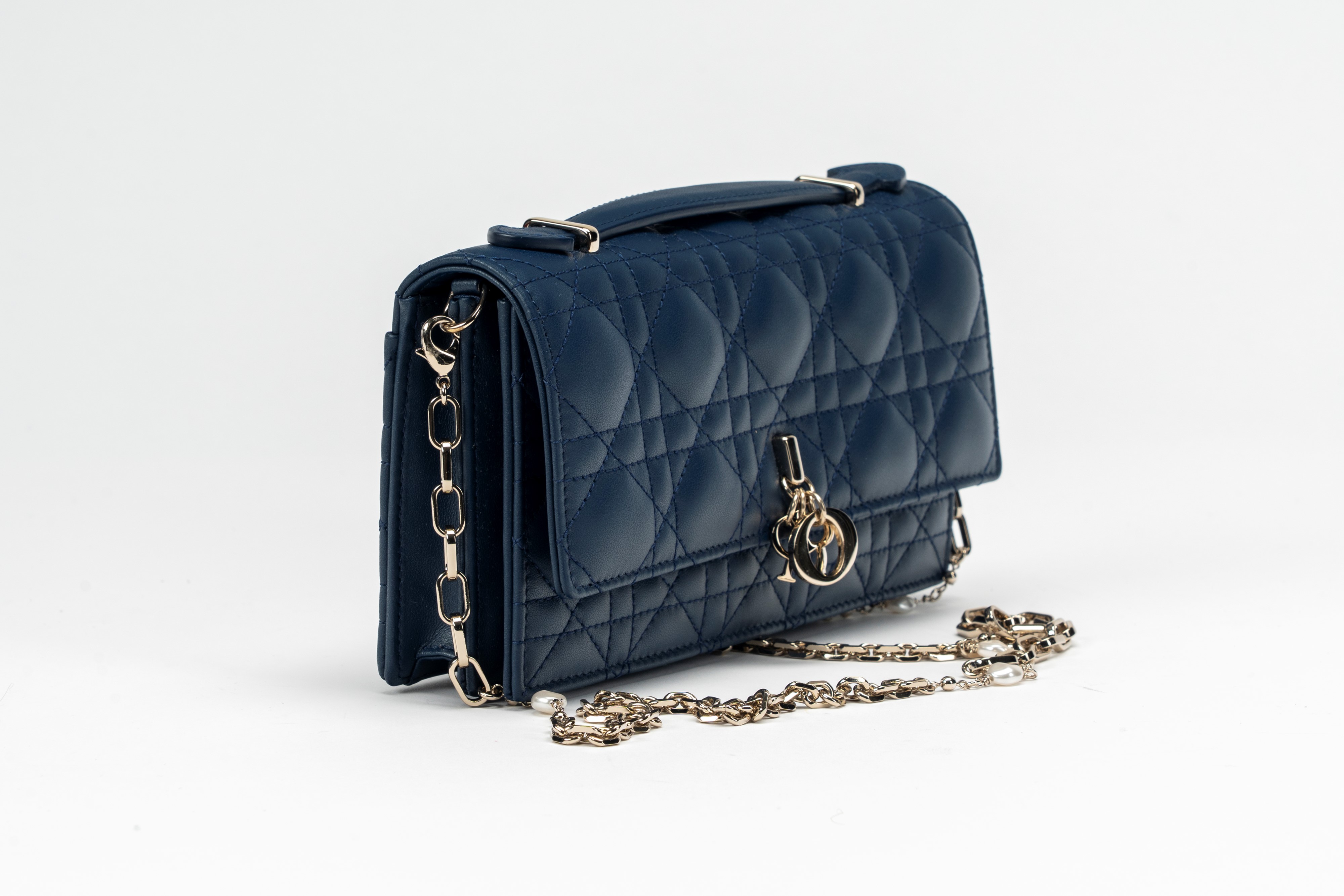 Christian Dior - Mini Borsa My Dior in pelle cannage blu
