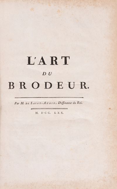 L'Art du Brodeur - Prima edizione, 1770