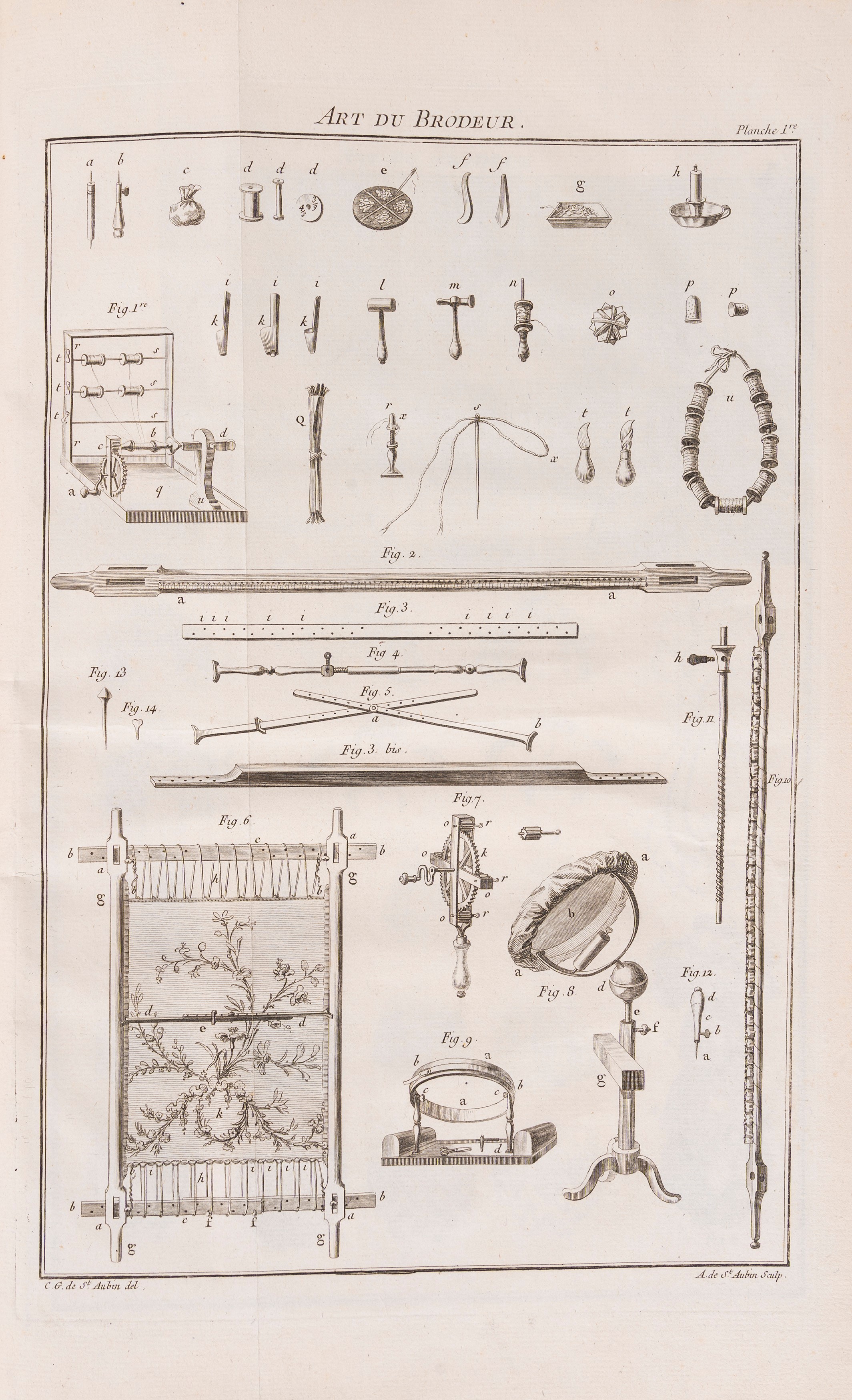 Charles Germain De Saint-aubin - L'Art du Brodeur - Prima edizione, 1770