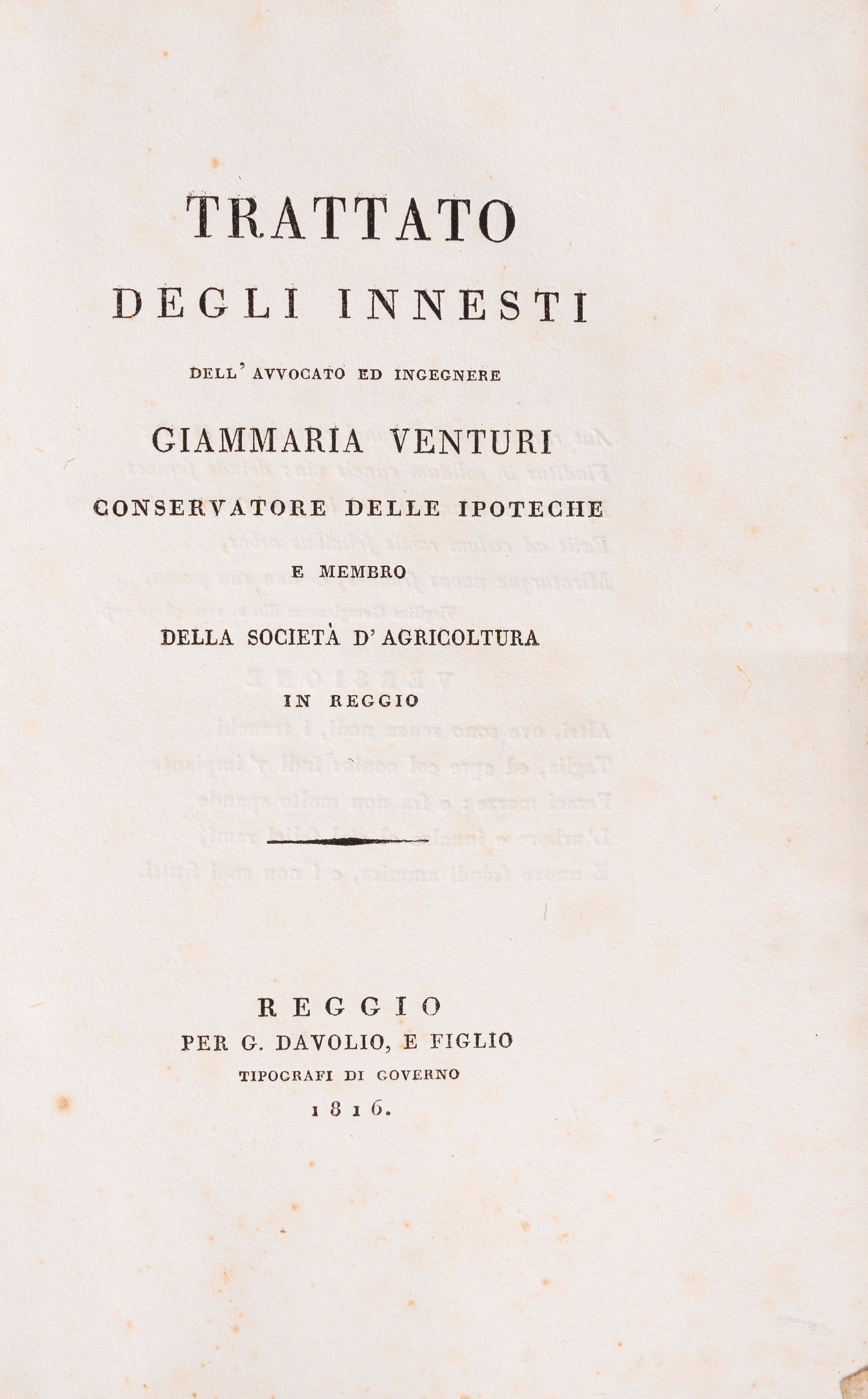 Giammaria Venturi - Trattato degli innesti, 1816
