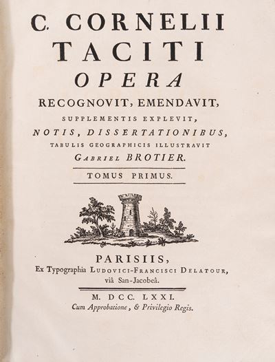 Publio Cornelio Tacito, Opera completa con note e supplementi di Gabriel Brothier, 1771