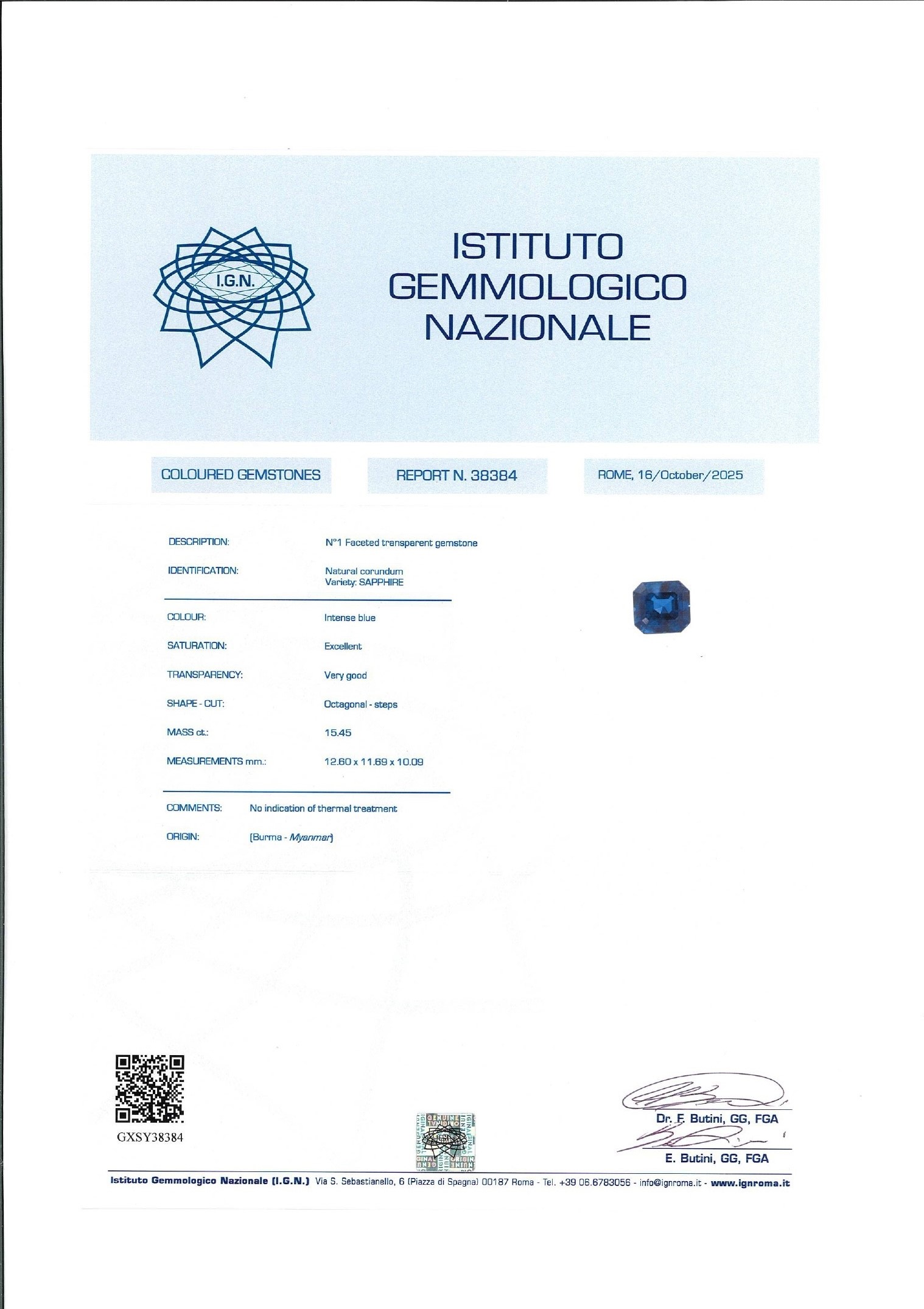 Anello con Zaffiro