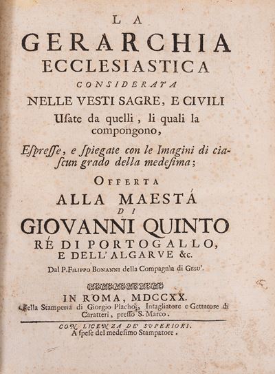 Giorgio Placho, La Gerarchia Ecclesiastica considerata nelle vesti sagre e civili, 1720