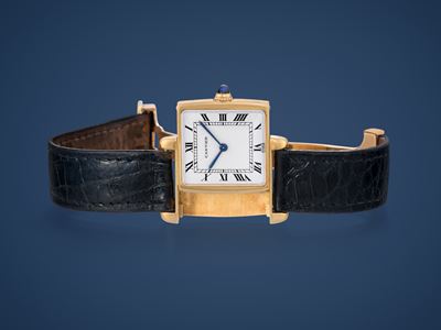 Orologio Tank Reverso, oro 18k, anni '70