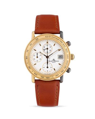 Cronografo Baumatic 86105, anni 90, oro 18k