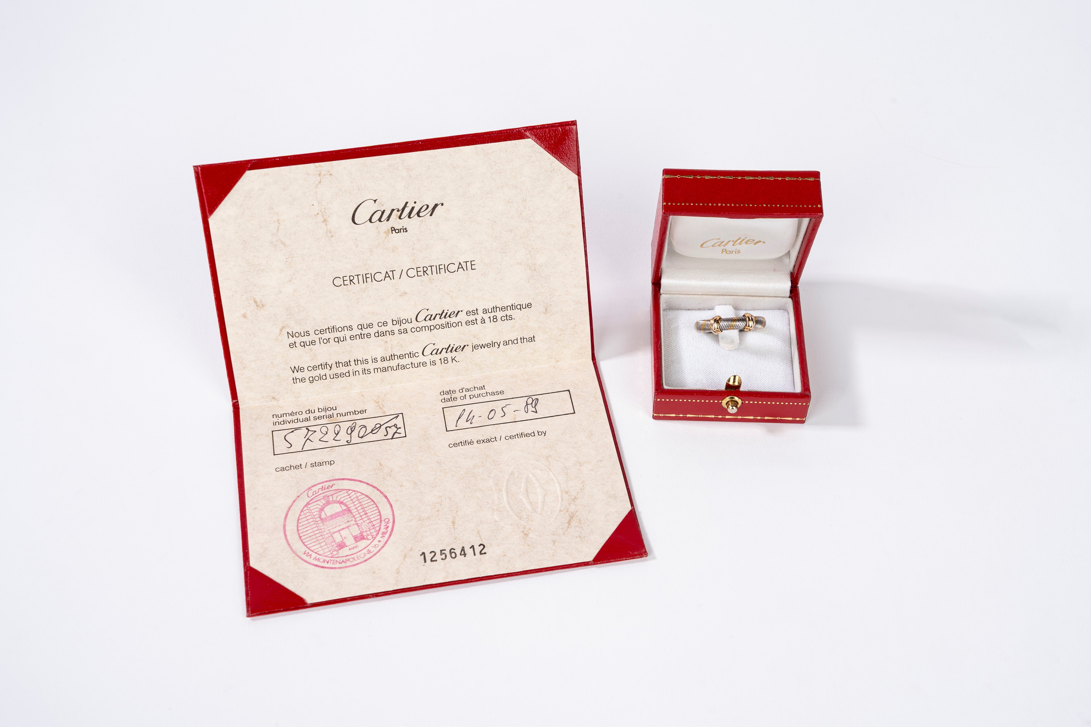 Cartier - Date ( ), Anello tubogas in acciaio e oro giallo 18k