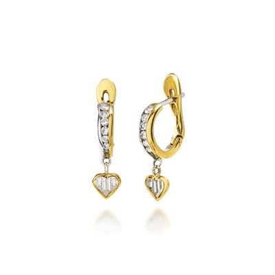 Orecchini in oro bicolore 18k con diamanti