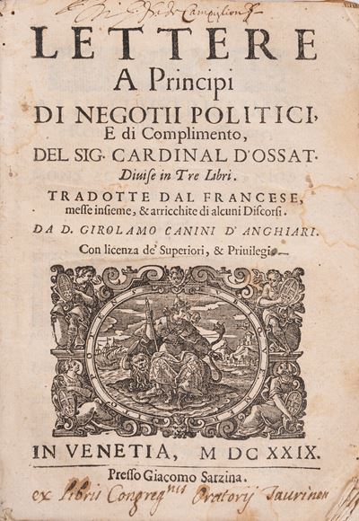 Lettere a principi di negotii politici e di complimento, Prima edizione italiana del 1629