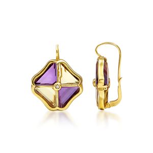 Orecchini con quarzi e ametiste