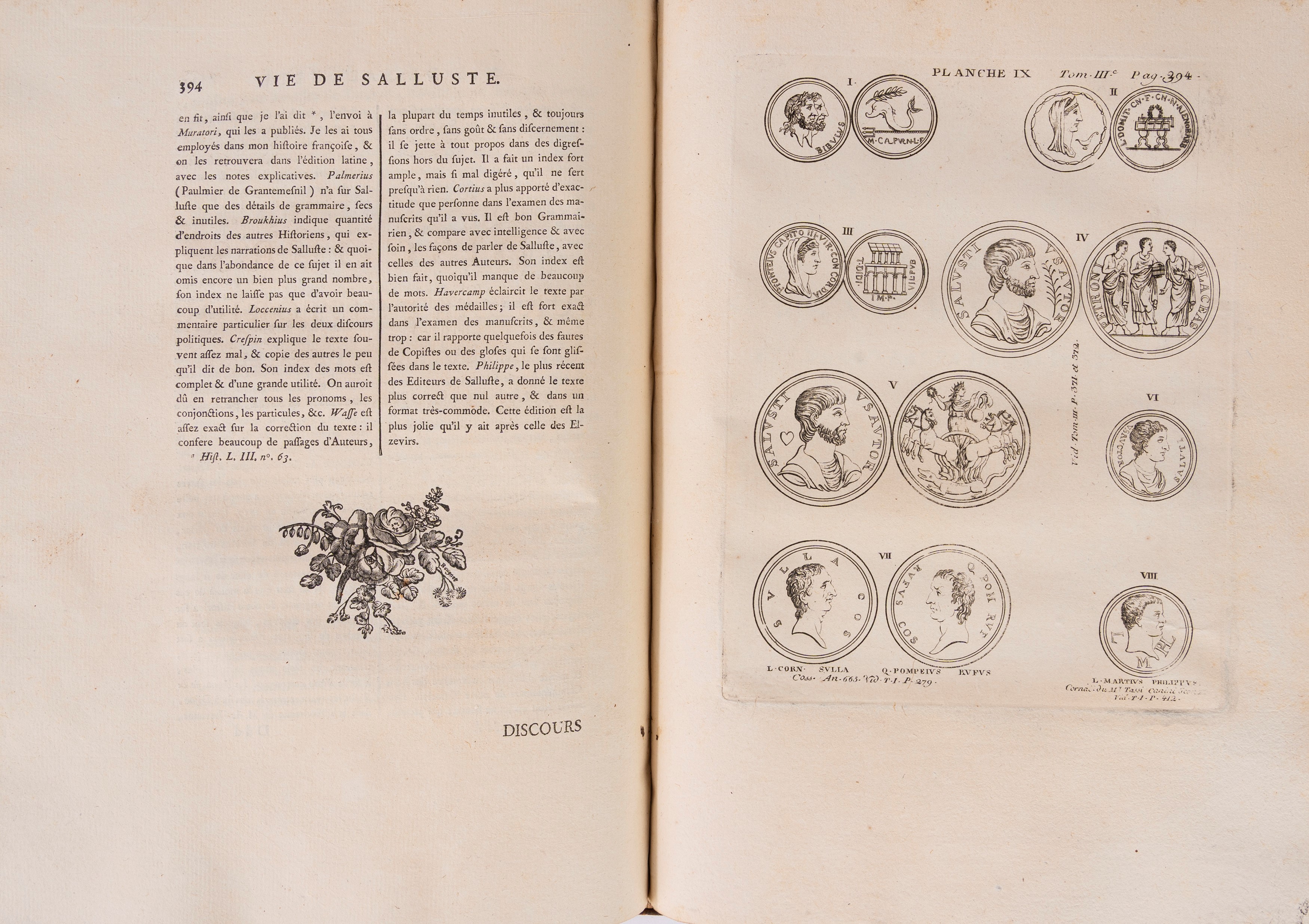 Gaio Sallustio Crispo - Histoire de la République romaine - Edizione originale, 1777