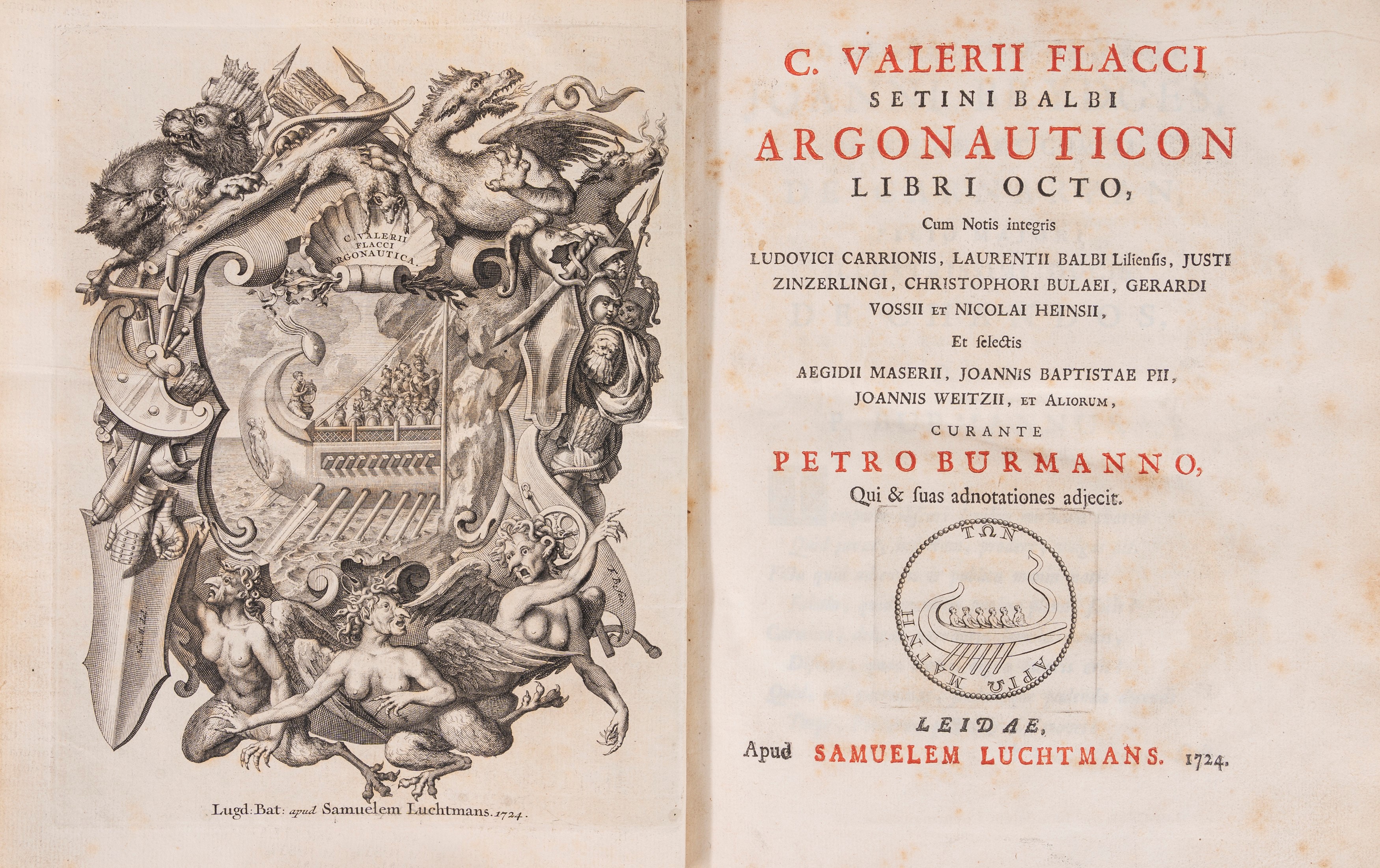 Valerio Flacco - Argonauticon libri octo, Edizione a cura di Pieter Burmann, 1724