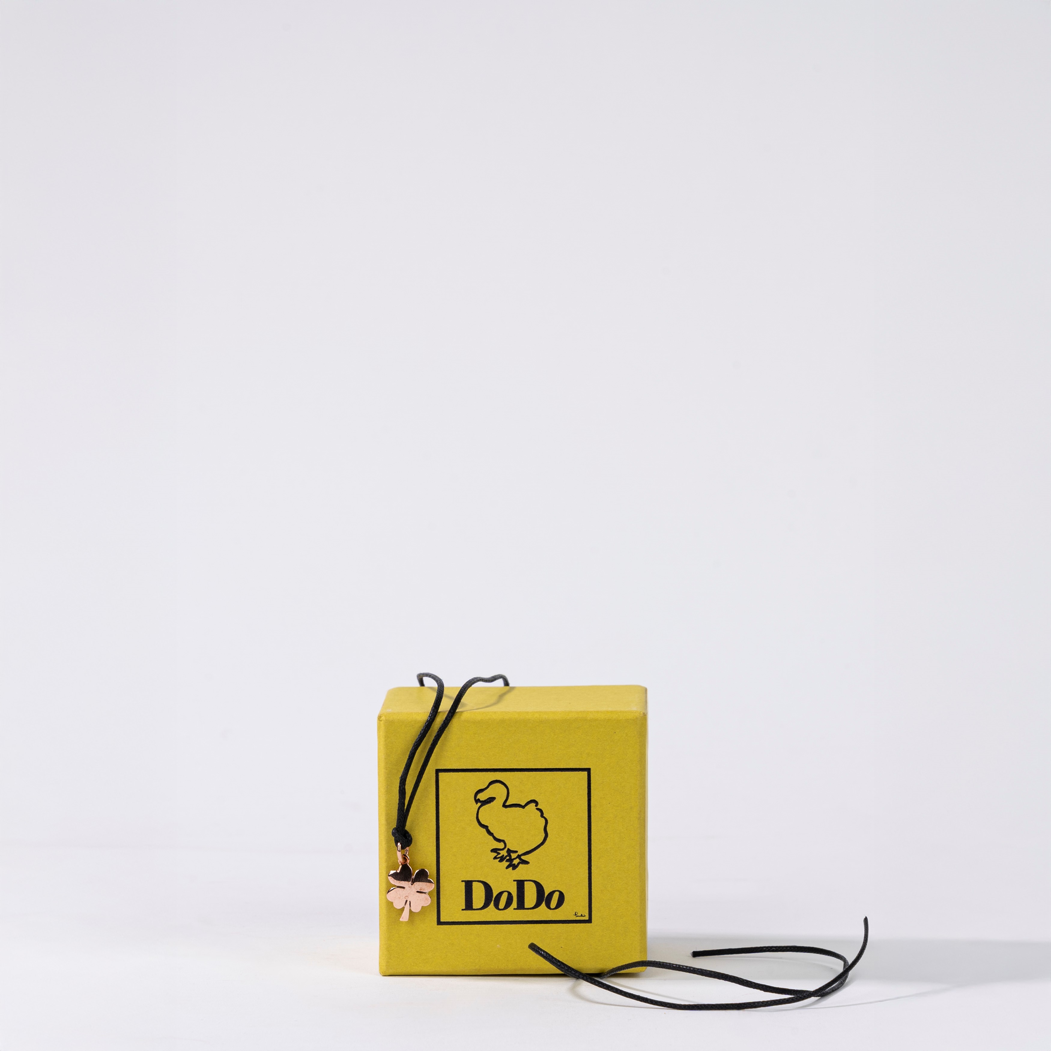 Dodo - Pendente quadrifoglio, oro rosso 9k