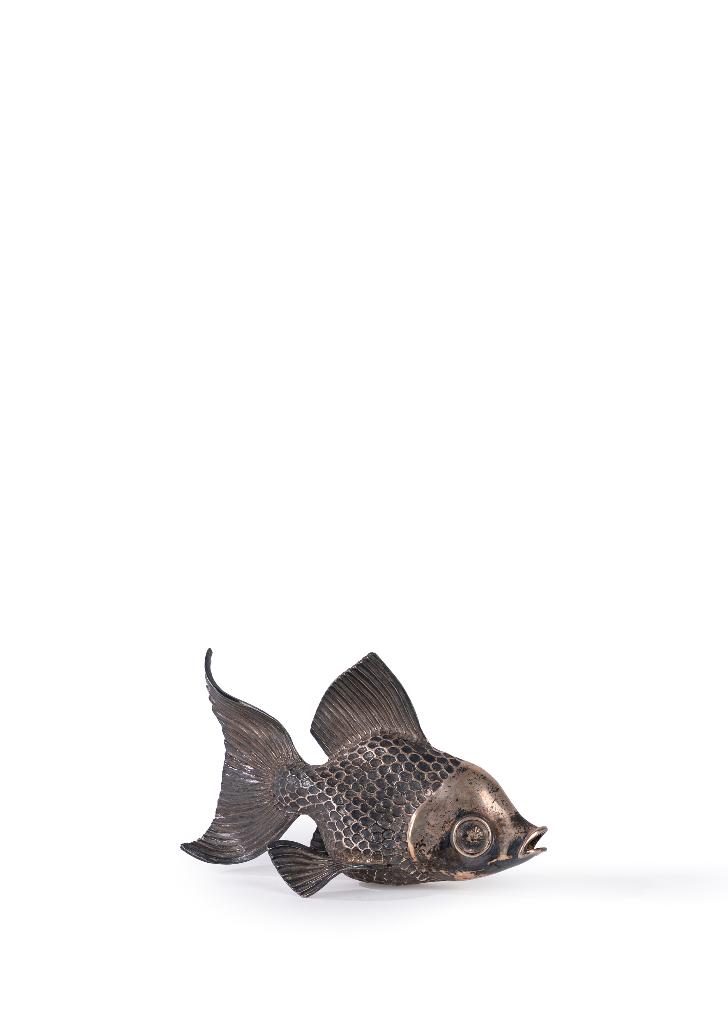 Pesce decorativo, argento 925, Italia, prima metà XX secolo