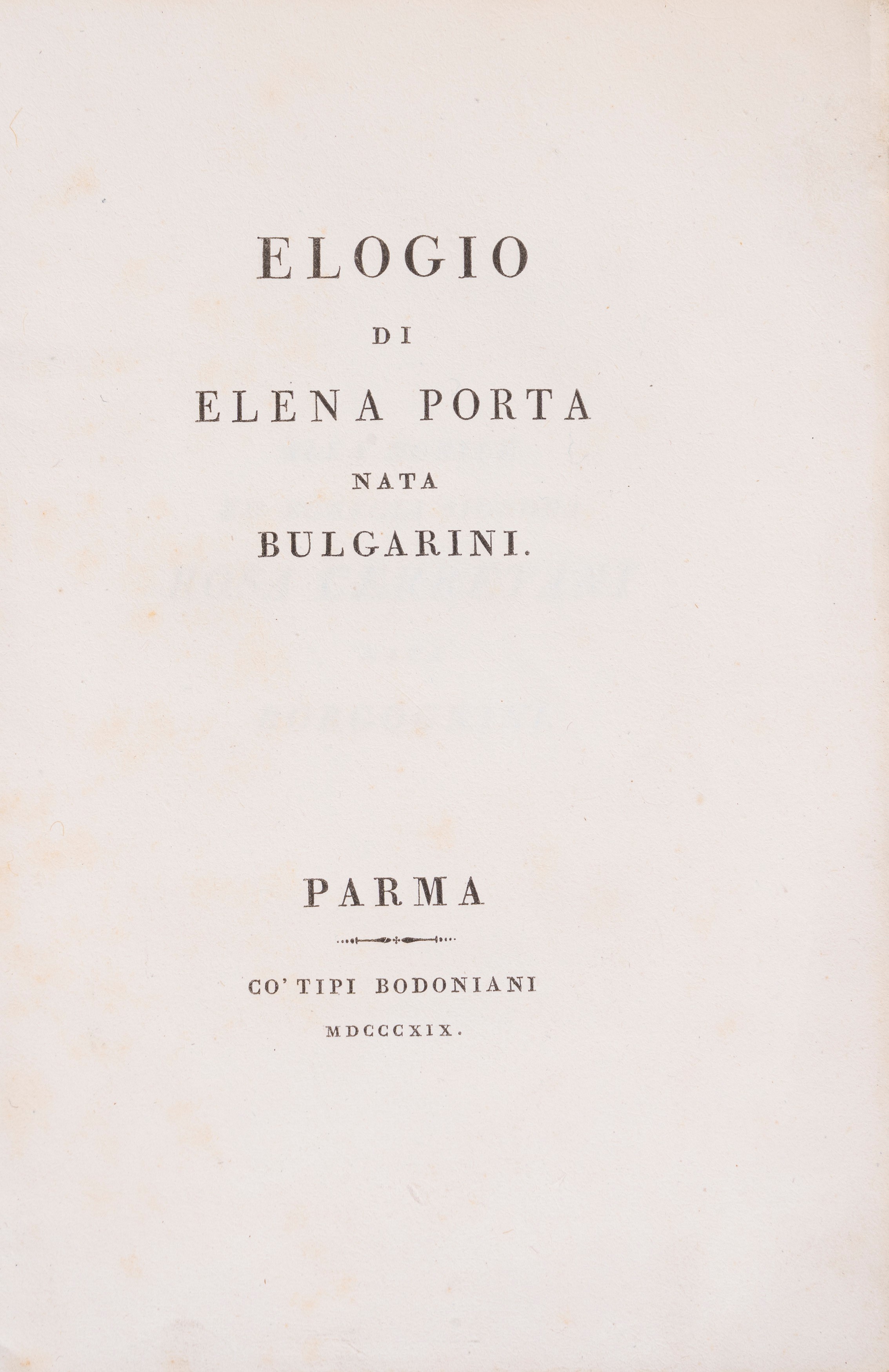 Colombo , Michele - In Praise of Elena Porta, Born Bulgarini 1819 ...