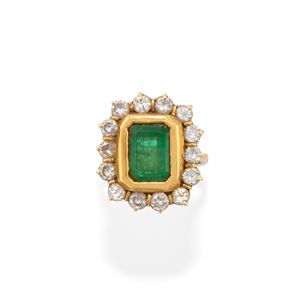 Emerald and diamond ring