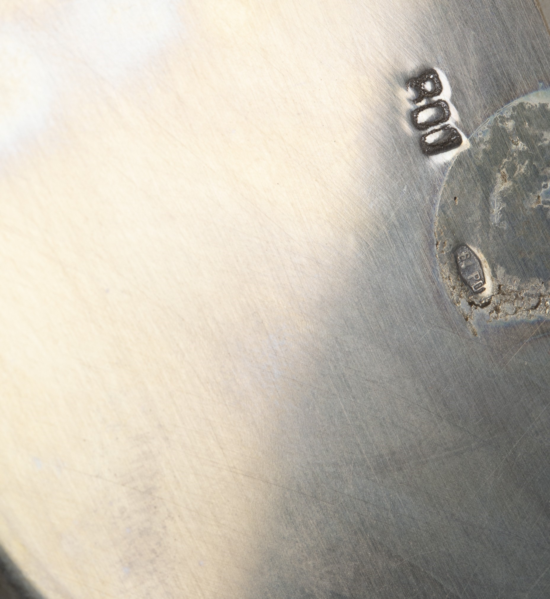 Brocca in argento con piattino, Italia, seconda metà XX secolo