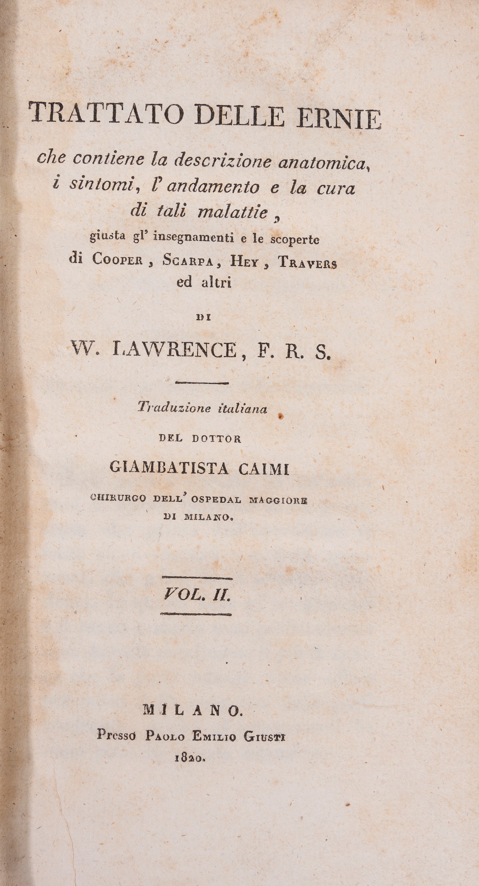Carmine Vincenti - Istituzioni di epidesmologia, Prima edizione, 1817