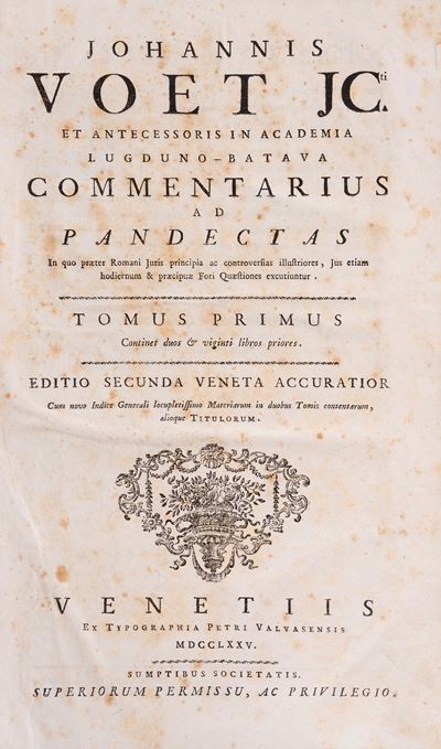 Commentario alle Pandecte, seconda edizione veneta