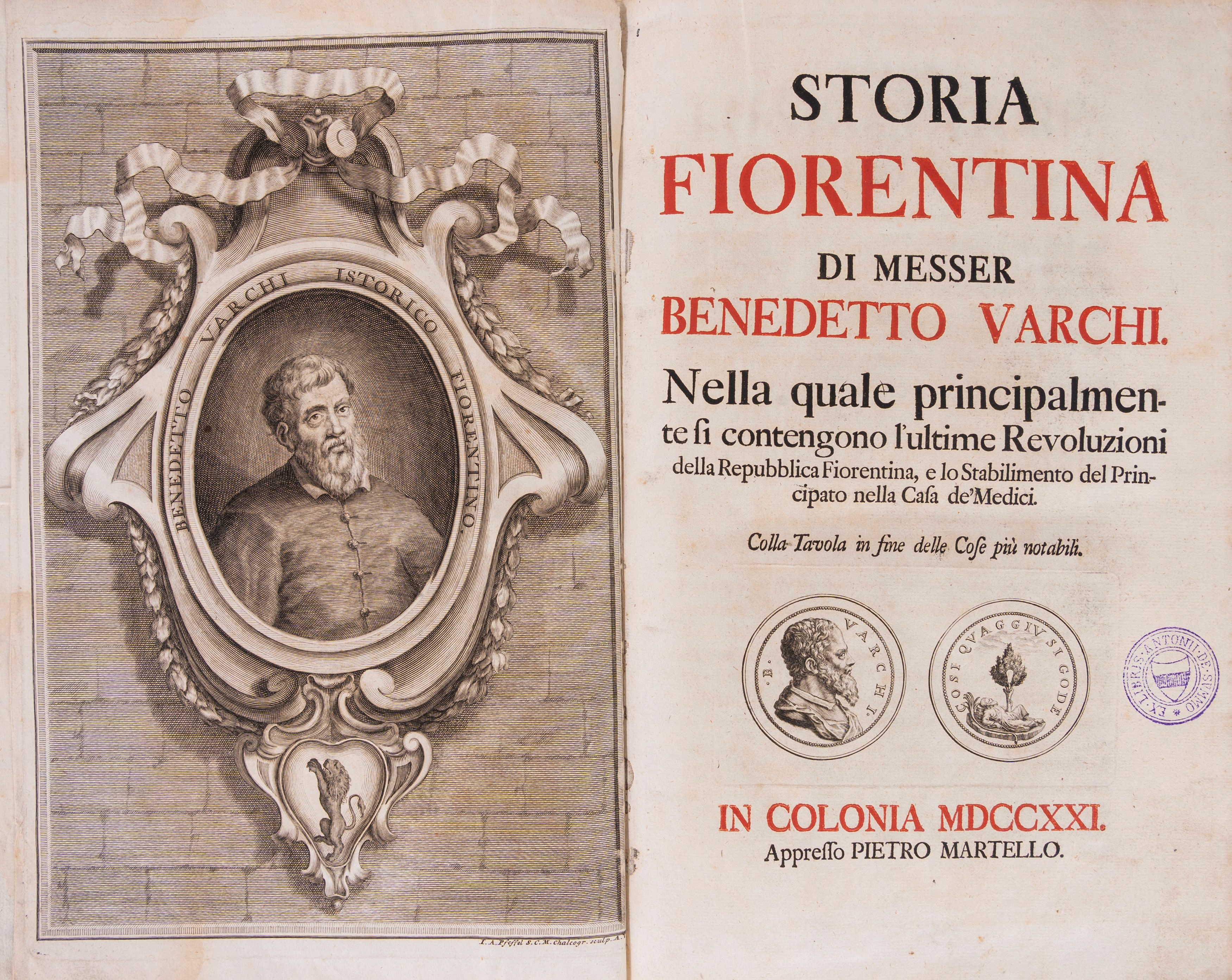Varchi, Benedetto - Varchi, Storia Fiorentina di Messer Benedetto Varchi, 1721