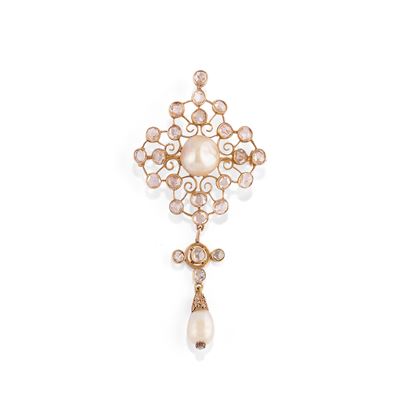 Pendente-spilla con Perle