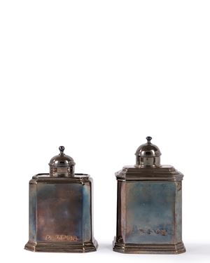 Coppia di barattoli per il tè