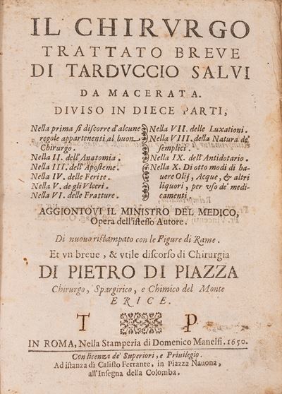 Il chirurgo. Trattato breve, terza edizione, 1650